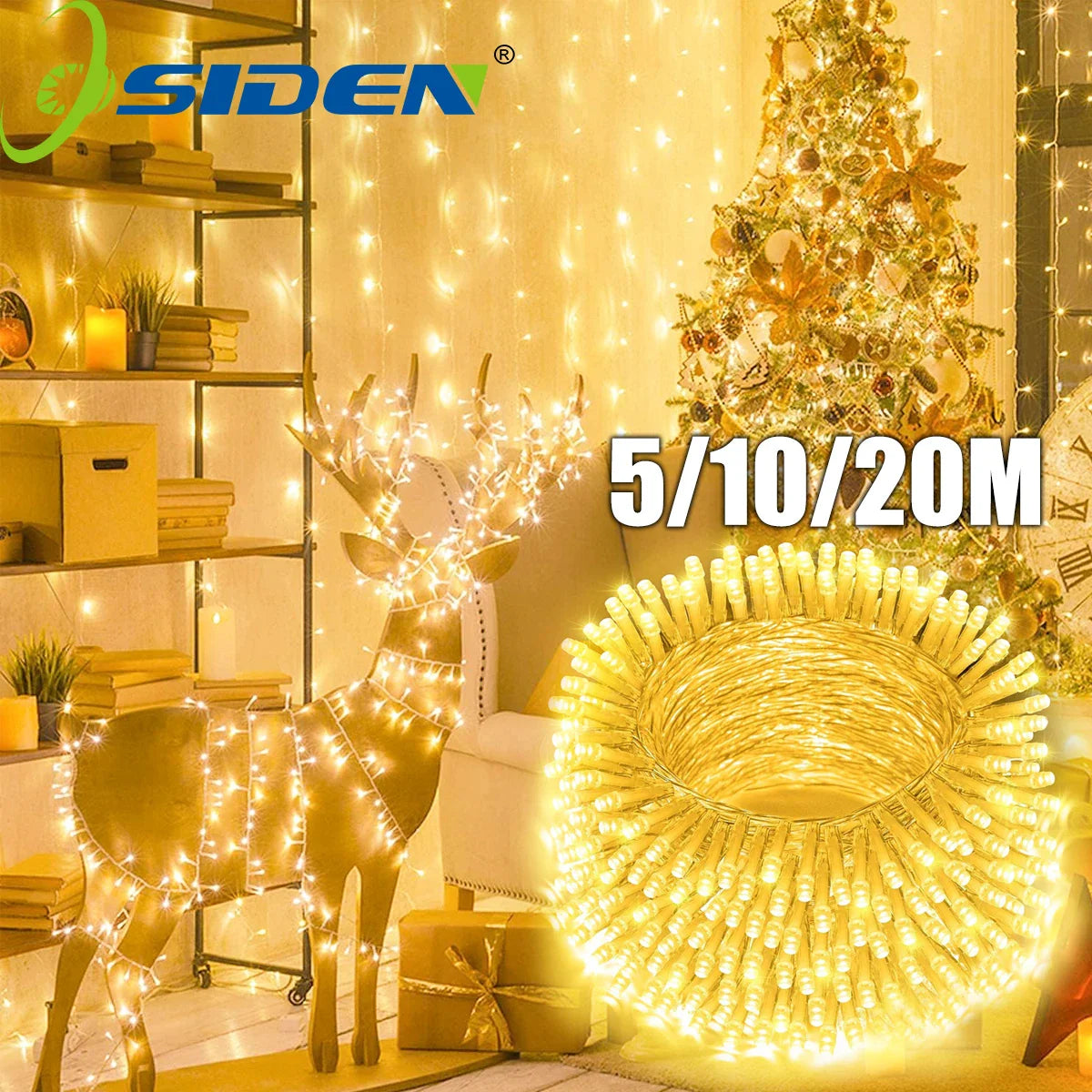 LED lumières de noël 5/10/20M 220V étanche fée lumières extérieur jardin arbre maison Halloween fête vacances décoration éclairage