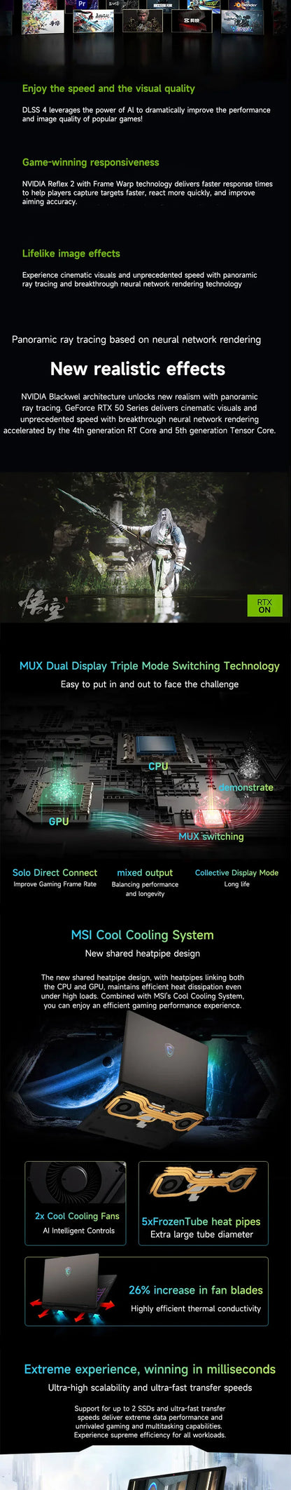 2025 MSI Crosshair 16 HX AI Gaming Laptop 16 Inch QHD 2.5K 240Hz IPS Screen Netbook Intel Ultra 9-275HX 32GB 2T RTX5060 Notebook