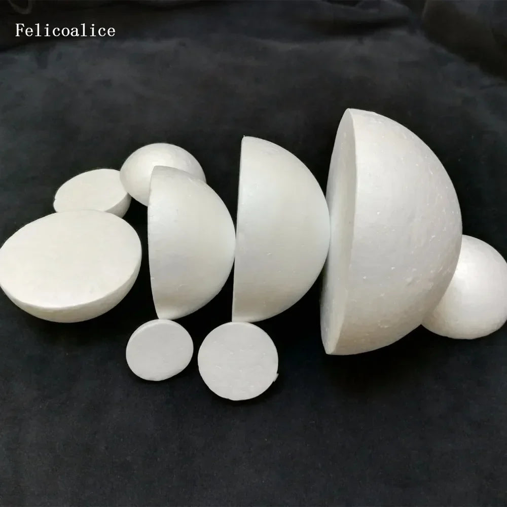 2/4pcs Half Round Solid Polystyrene Styrofoam Foam Balls for Christmas Kids Craft 20cm 7.87 inch 18cm 7.08 inch 15cm 5.905 inch