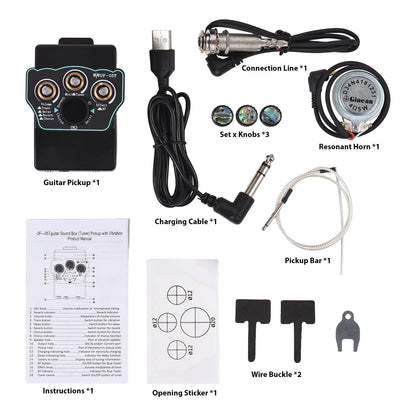 Guitar Pickup Classical Guitar Pickup Vibration Pickup BT Accompaniment Resonance Pickup 3-band EQ Equalizer Acoustic Wooden