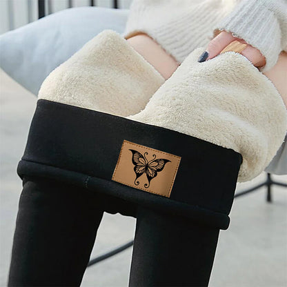 Hiver femmes Leggings solide chaud Leggings épaissir laine d'agneau taille haute polaire garder bout à bout haute extensible pantalon de marche poche