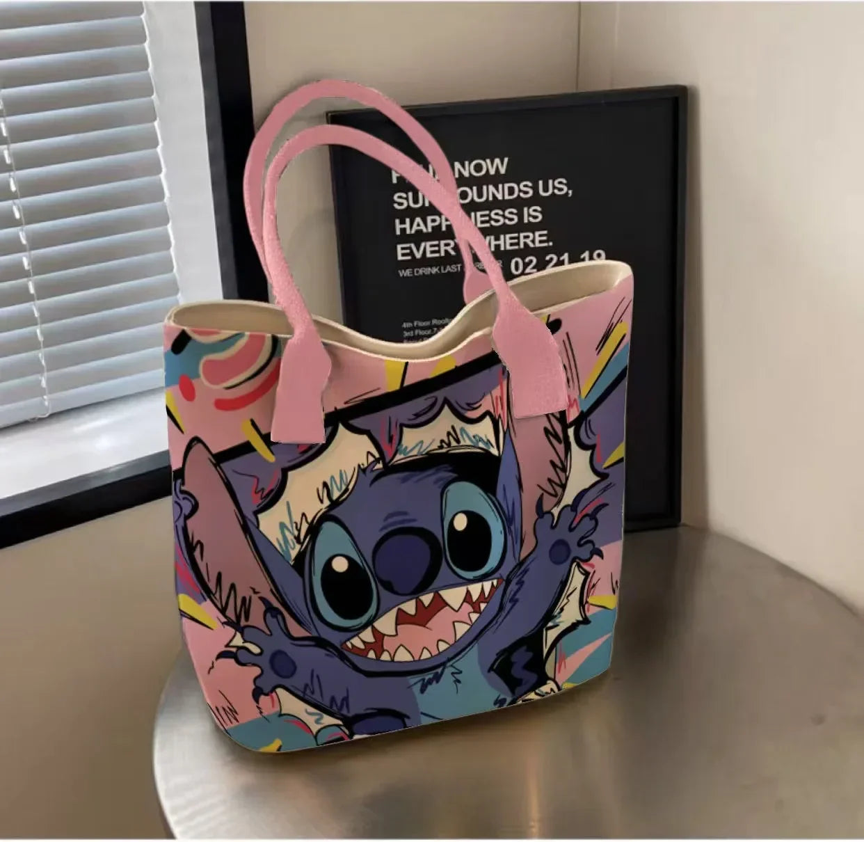 New Stitchou Single Shoulder Bag Cartoon Stitchou Pattern Shoulder Bag Ladies Tote Bags Joker Unisex Bags Commuter Handbag Gifts