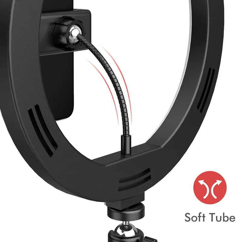 Anneau lumineux LED pour Selfie, intensité variable, éclairage de remplissage pour photographie, avec trépied, télécommande Bluetooth, pour téléphone, enregistrement vidéo en direct