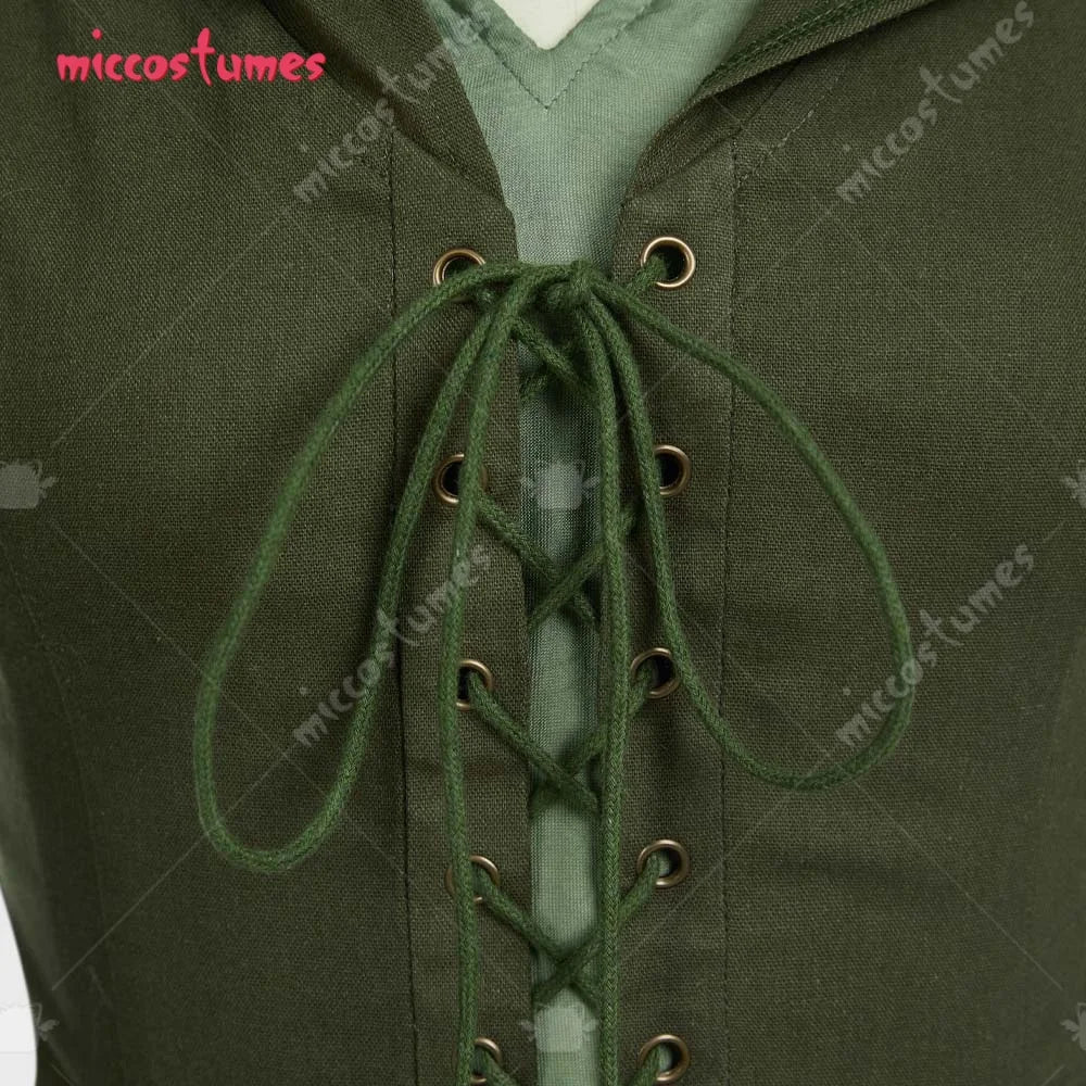 miccostumes Women's Elf Costume Renaissance Traditional Irish Dress Fairy Wide Long sleeves Short Dress for Halloween