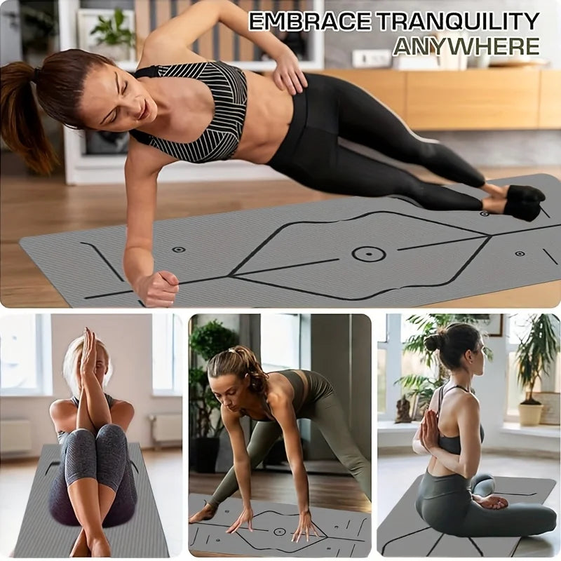 Tapis de Yoga TPE Épais Antidérapant Tapis de Fitness Insonorisé Tapis de Sol pour Corde à Sauter Tapis de Danse Essentiels Pilates Fitness