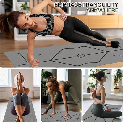 Tapis de Yoga TPE Épais Antidérapant Tapis de Fitness Insonorisé Tapis de Sol pour Corde à Sauter Tapis de Danse Essentiels Pilates Fitness