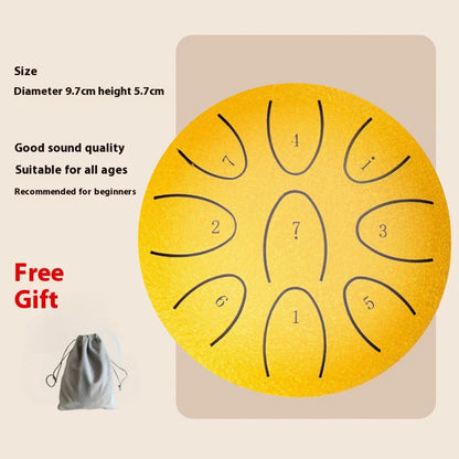 Tambour à langue en acier de 4 pouces, tambour de pluie Portable à 9 notes avec maillet de tambour, tambour éthéré pour accessoires de Percussion