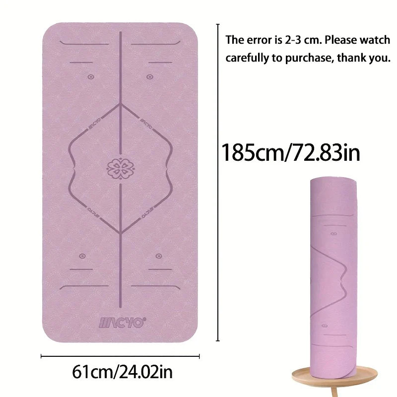 Tapis de Yoga TPE Épais Antidérapant Tapis de Fitness Insonorisé Tapis de Sol pour Corde à Sauter Tapis de Danse Essentiels Pilates Fitness