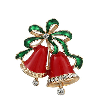 Christmas Brooches for Men and Women, Santa Claus Hat, Gloves, Bells, Socks, Rhinestone Suit, Metal Brooches, Badges, New Year Gift, 2022