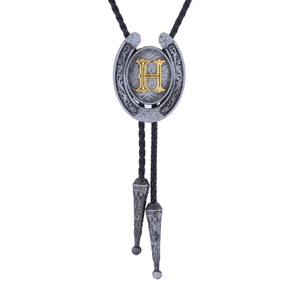 RechicGu-26 lettres Bolo pour homme, style western, cow-boy, cow-girl, cravate en cuir, collier rodéo, bijoux cadeaux, Dropshipping