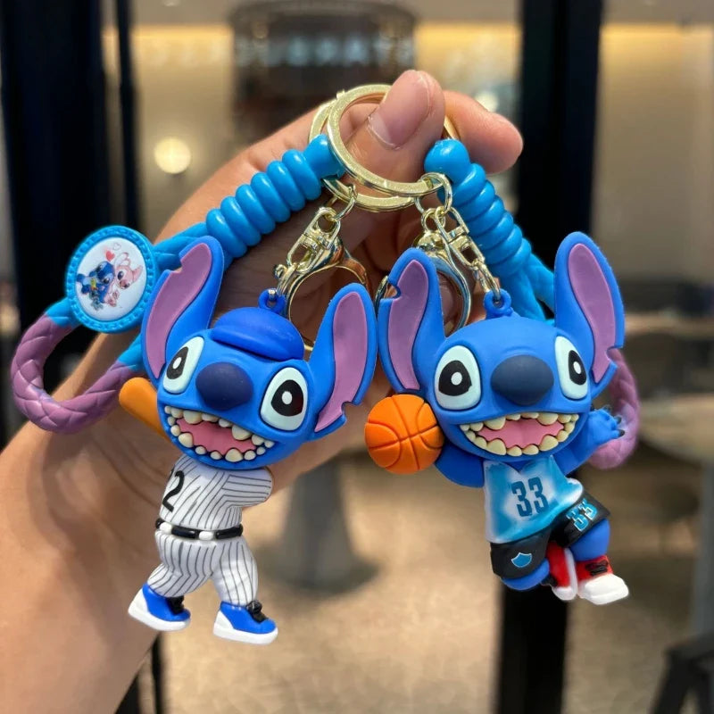 Stitch Wear Sportswear Play Basketball Play Baseball Series Key Chain Backpack Handbag Pendant Decoration Kid Interesting Gift