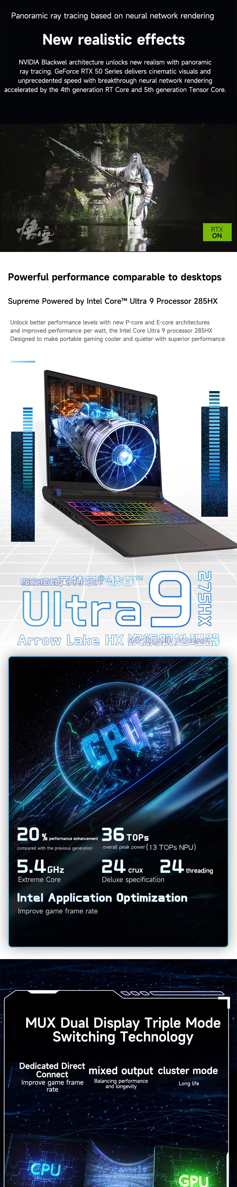 2025 MSI Vector 16 HX AI Gaming Laptop 16 Inch 2.5K 240Hz IPS Screen Notebook Ultra 9-275HX 64GB 4TB RTX5080 Netbook Computer PC