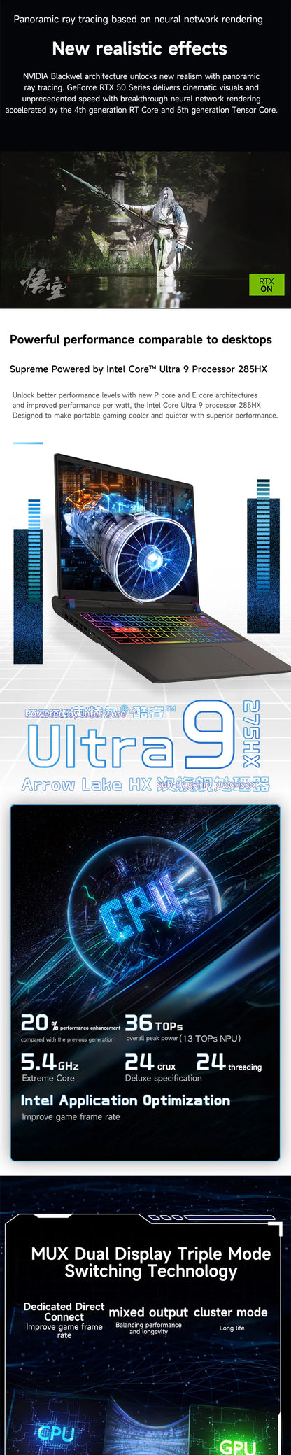 2025 MSI Vector 16 HX AI Gaming Laptop 16 Inch 2.5K 240Hz IPS Screen Notebook Ultra 9-275HX 64GB 4TB RTX5080 Netbook Computer PC