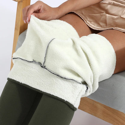 Velours hiver Leggins femmes couleur unie pantalon épais chaud velours taille haute couleur unie extérieur décontracté classique Leggings