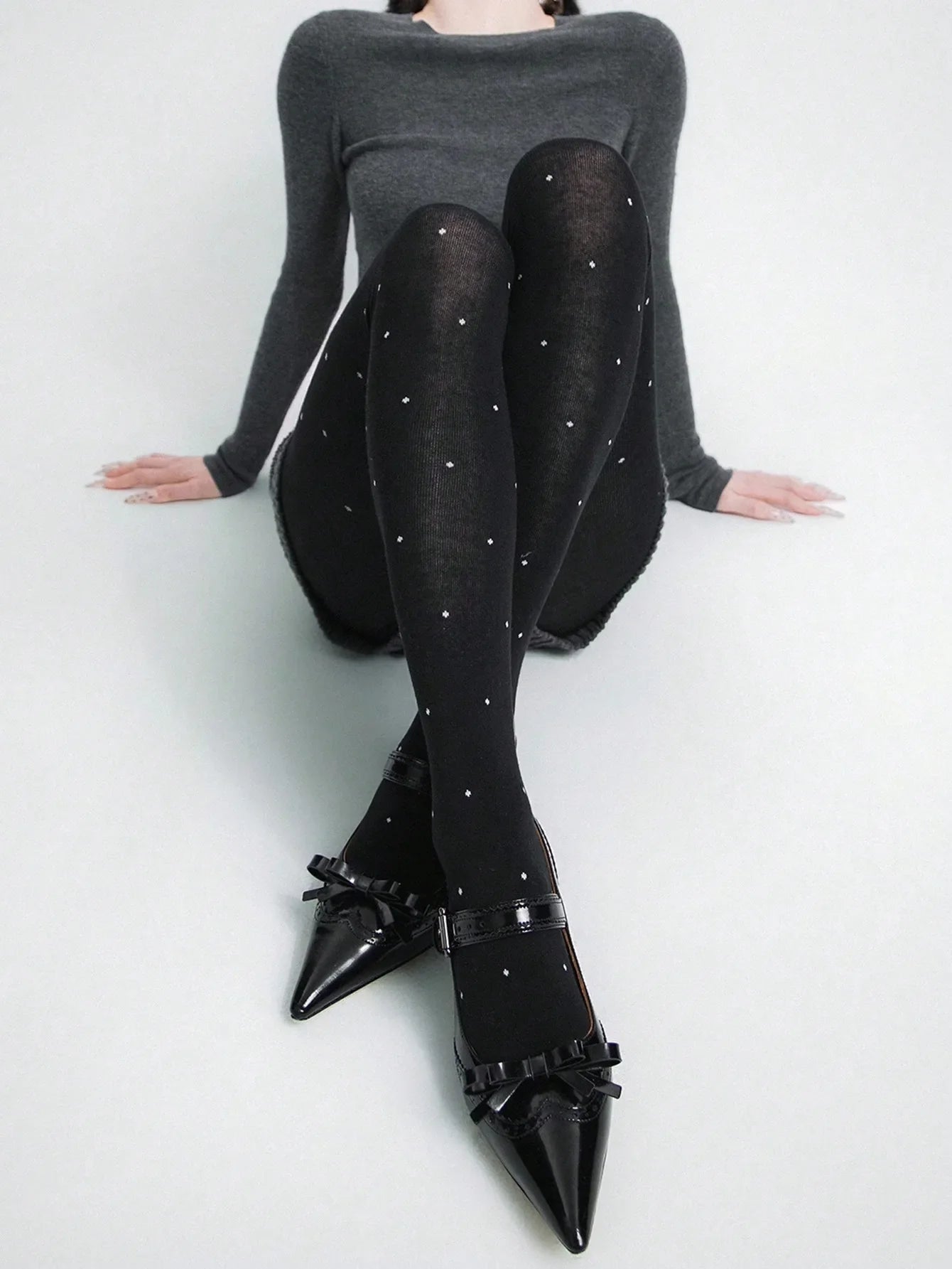 Leggings imprimés à pois pour femmes, 100 grammes, Leggings péplum en velours fin bordeaux, automne et hiver, printemps et automne