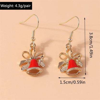 Fashion Merry Christmas Tree Deer Snowflake Santa Claus Drop Earrings for Women Girls New Year Party Festival Jewelry Gifts