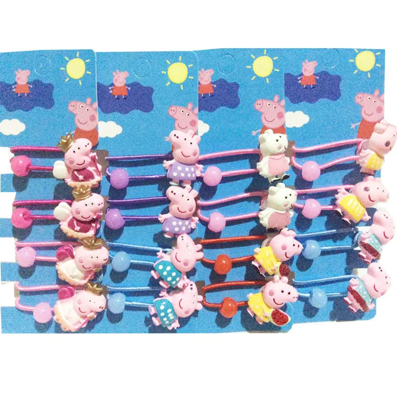 Peppa Pig Hairpins Hair Rope Children Kawaii Peppa Pig George Hairpins Hair Rope Bb Clip Girls Peppa Pig Accessories Students