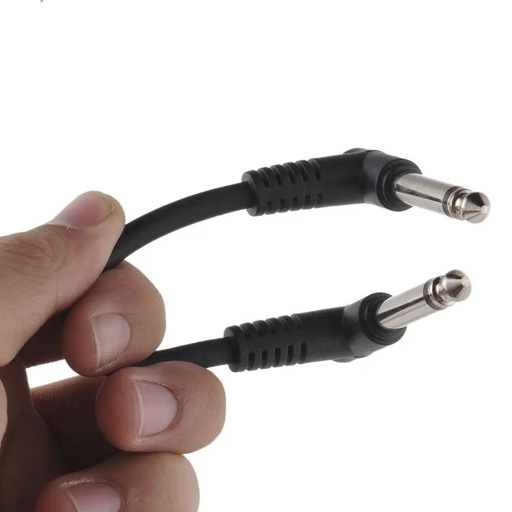 Connecteur Audio de 15cm, fils de cavalier, câble de pédale de guitare à Angle droit, pédale d'effet, connexion d'instrument, câble de raccordement Normal à 2 prises