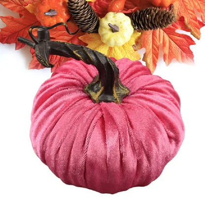New Fake Velvet Pumpkin Halloween Decoration Pumpkins Small Foam Pumpkins Autumn Table Decor Thanksgiving Photography Props