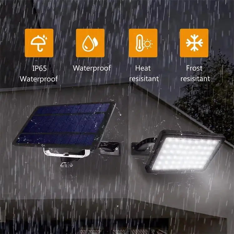 Projecteur LED solaire 550 Lumens 48 LED IP65 applique murale extérieure étanche avec panneau solaire pour paysage certifié RoHS