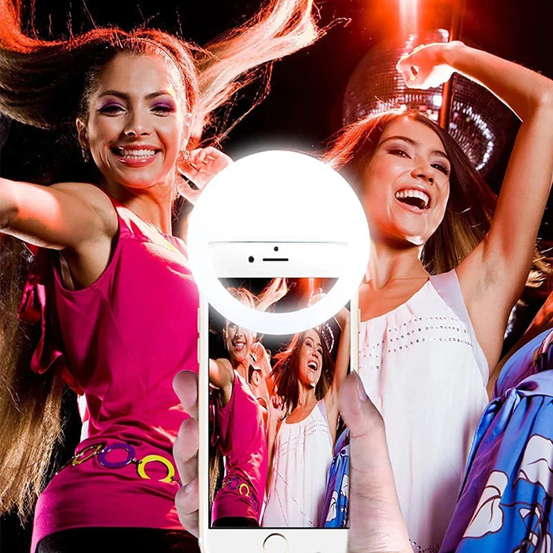 Anneau lumineux Led pour Selfie, objectif de téléphone Portable, lampe LED pour Selfie, Mini lumière pour téléphone Portable, pour iPhone Xiaomi Huawei vidéo en direct