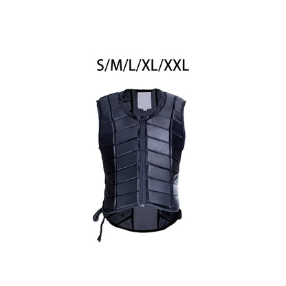 Equestrian Vest Professional Padded Horse Riding Vest Black Zipper Protector Gear Waistcoat