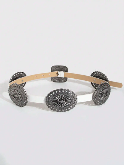 Ceinture robuste en métal sculpté pour femmes, 1 pièce, Style Punk, accessoire Cowboy Cowgirl, Boho