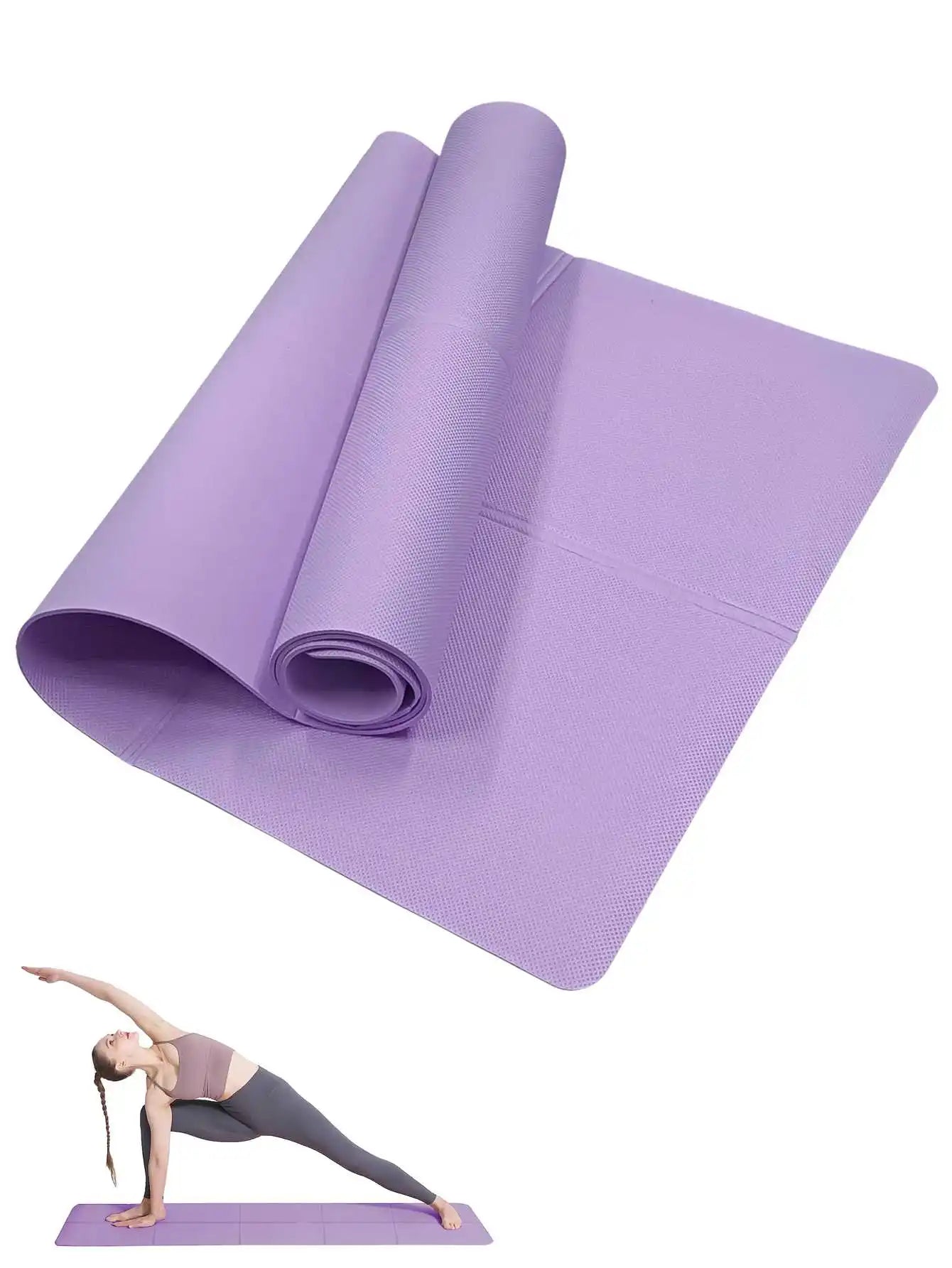 Tapis de Yoga Pilates Fitness 3/4/6mm d'Épaisseur Antidérapant Coussin de Yoga Tapis de Fitness de Voyage pour Femmes Entraînement au Sol à Domicile