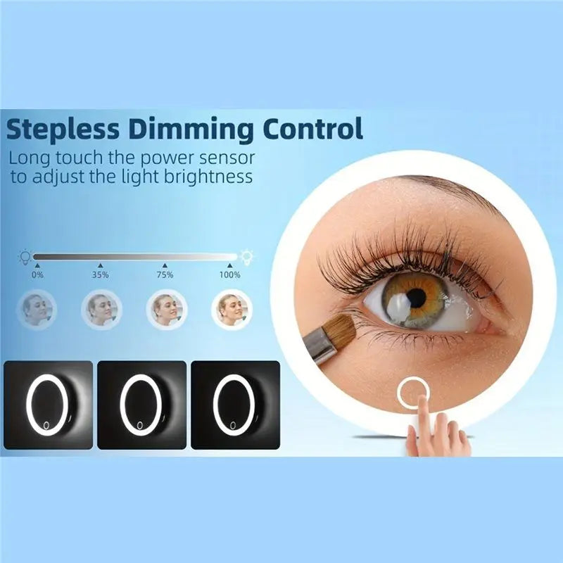 Support de Table Led Portable, miroir grossissant de poche pliable 30X avec miroir de maquillage léger avec lumières pour voyage