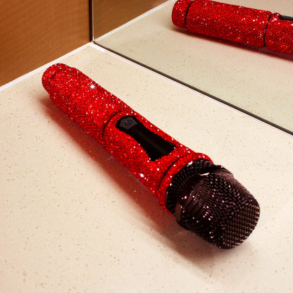 Microphone sans fil diamant de luxe, micro portable à fréquence fixe UHF, pour karaoké, danse, spectacle d'église professionnel, réunion