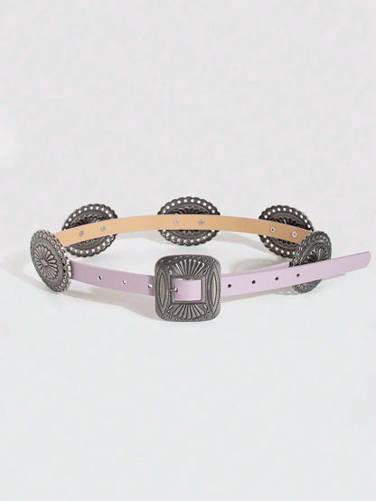Ceinture robuste en métal sculpté pour femmes, 1 pièce, Style Punk, accessoire Cowboy Cowgirl, Boho