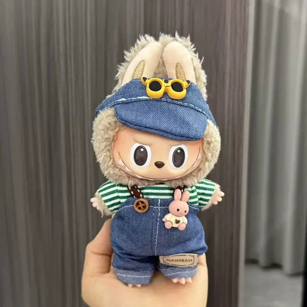 Labubu Doll Clothes Enamel Labu Cloth 17cm Doll Cute Dress-up Climbing Clothes Skirt Plush Toy Clothes