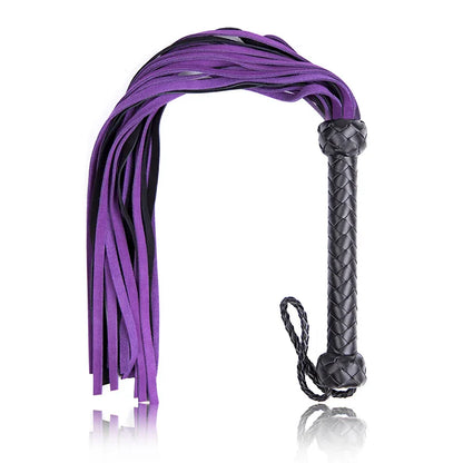 Fouet d'équitation avec glands en cuir de vachette, poignée en cuir, fouet de dressage, fouet de culture, pagaie slared, violet, noir, 68cm
