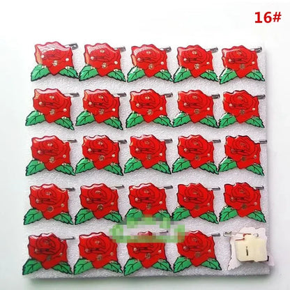 25pcs Broche Lumineux LED Clignotant Amour Fête Dessin Animé Badge Lumineux Cadeau Cosplay Noël Mariage Festival Halloween