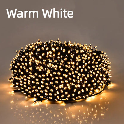 Guirlande lumineuse LED Twinkle Star 100M 50M étanche 8 modes d'éclairage pour jardin extérieur, pelouse, sapin de Noël, décoration de festival