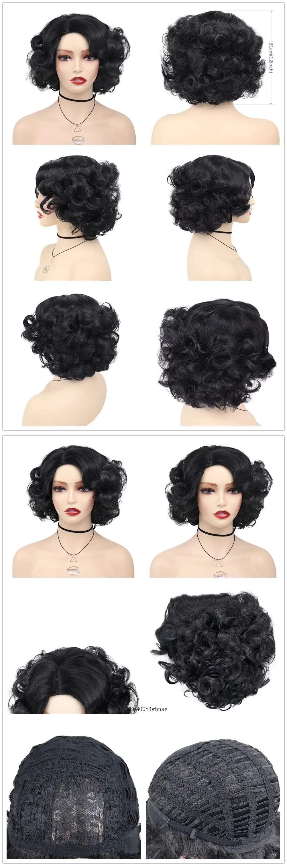 Synthetic Hair Pink Short Curly Wig for Women Big Wavy 80s Cosplay Wigs Halloween Costume Harajuku Anime Wig Natural Looking