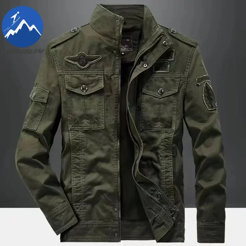 2024 New Casual Climbing pilots Jacket Men Plus Size 6XL Jaqueta Masculina working clothes Spring Autumn Cargo Mens Jackets Coat