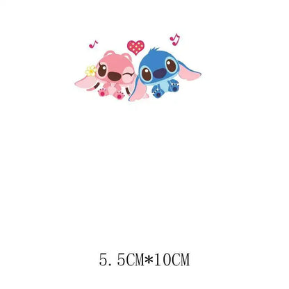 Cute Stitch MINISO Lilo & Stitch Heat Transfer Stickers Iron-on Transfers For Clothing Thermoadhesive Adhesive Patches Kawaii