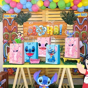 Sacs cadeaux de fête Stitch - 16 sacs à friandises Stitch/sacs à surprises Stitch/sacs à goodies Stitch pour les décorations de fête Stitch