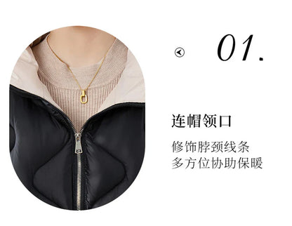 2024 New Winter Jacket Parkas Women Coat Fur Collar Hooded Overcoat Female Jacket Parka Thick Warm Cotton Padded Outwear