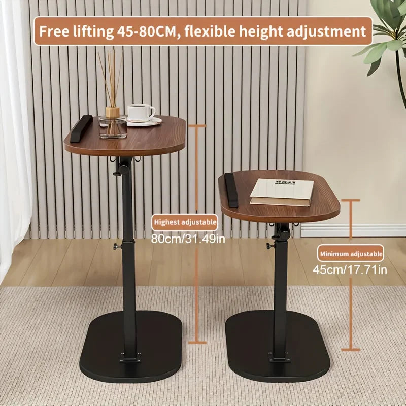 [Table d'ordinateur portable moderne] Table d'appoint moderne en forme de C à hauteur réglable |    360 °   Table rotative pour ordinateur portable, parfaite pour le canapé