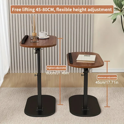 [Table d'ordinateur portable moderne] Table d'appoint moderne en forme de C à hauteur réglable |    360 °   Table rotative pour ordinateur portable, parfaite pour le canapé