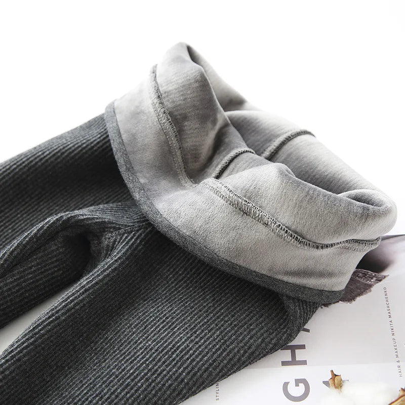 Women's Warm Winter Leggings, Thick Fleece Thermal Pants, Slim, High Waist, Elastic Tights, Solid Colors