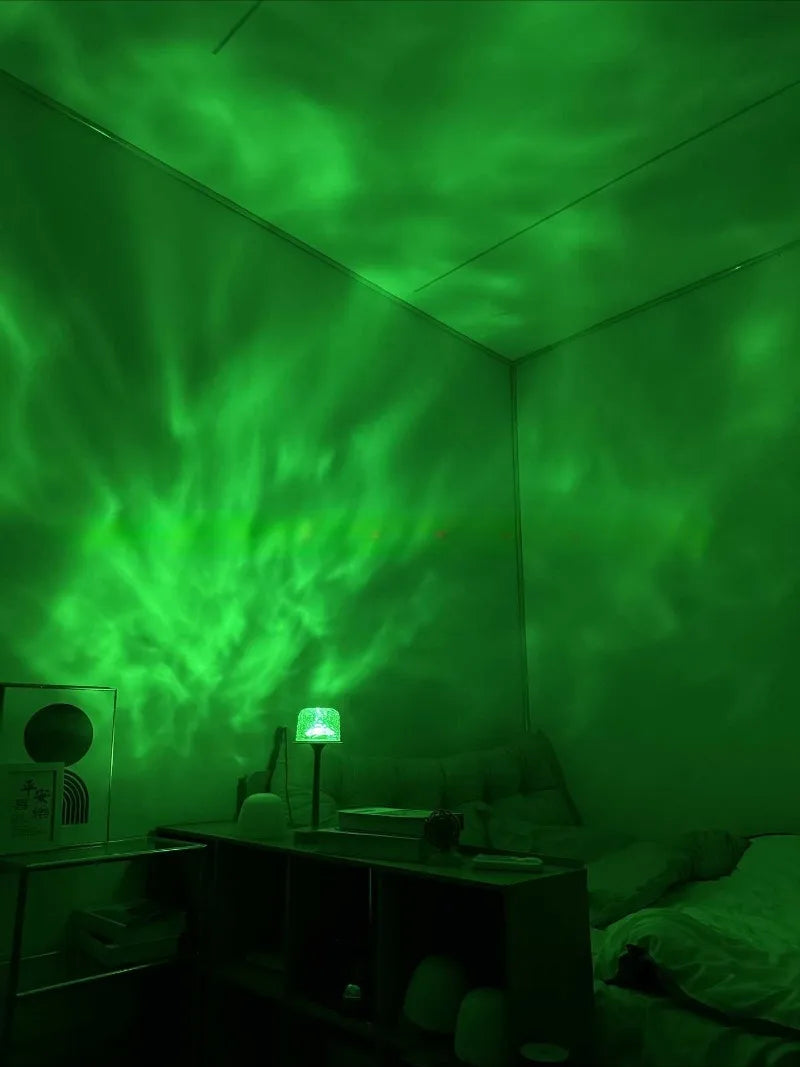 Lampe de chevet LED haute sur pied, effet vague d'eau, atmosphère romantique, cadeau pour couple, veilleuse de projection d'intérieur pour chambre à coucher