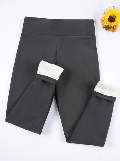 Leggings chauds en polaire pour femmes, collants épais en velours, taille haute, élastiques, Slim, couleur unie, pour prévenir le froid, automne et hiver