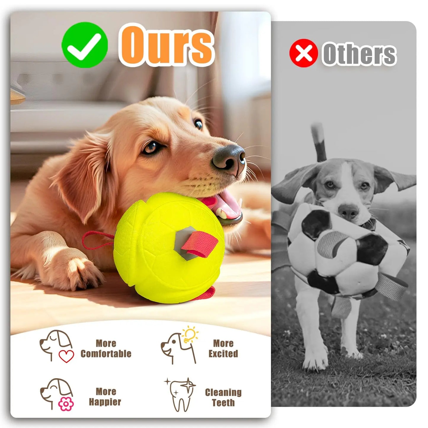 Jouet pour chien - Flotte dans l'eau - Idéal pour le jeu interactif - Fabriqué en mousse durable - Convient aux grands chiens - Grande taille - 15 cm de diamètre - 1 pièce