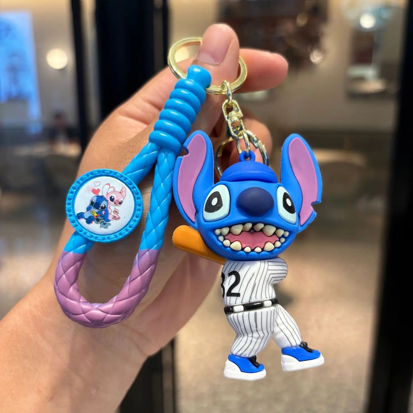 Stitch Wear Sportswear Play Basketball Play Baseball Series Key Chain Backpack Handbag Pendant Decoration Kid Interesting Gift