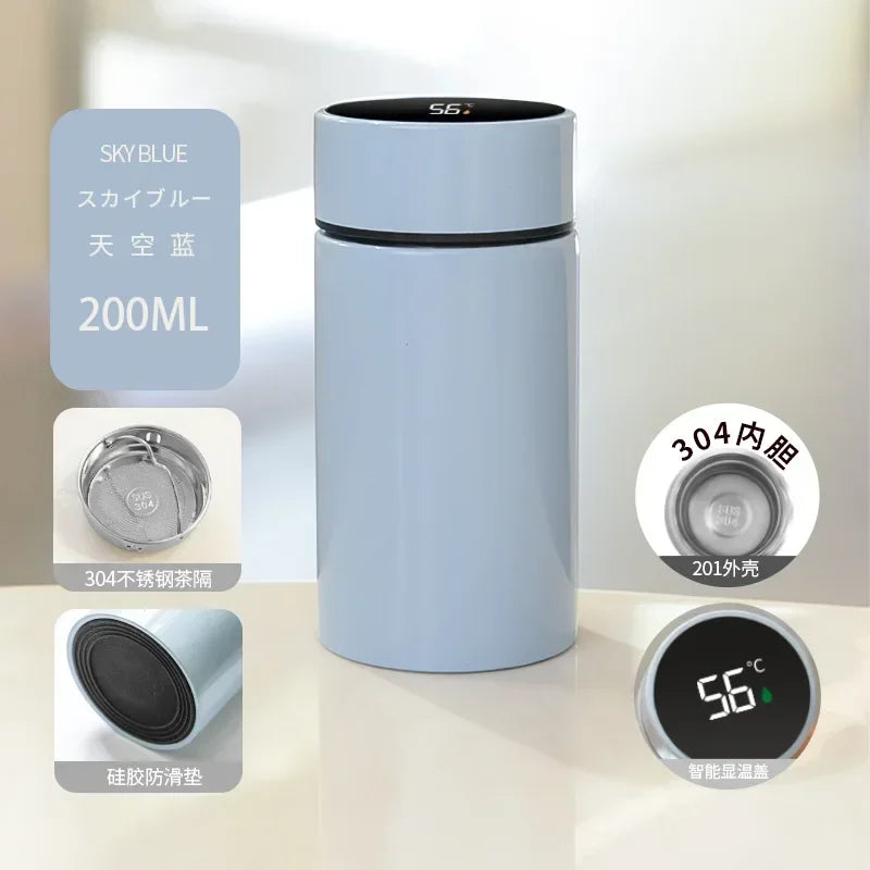 Bouteille d'eau thermos intelligente 200ML avec affichage de température, bouteille isotherme en acier inoxydable avec filtre, tasse à thé