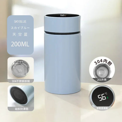 Bouteille d'eau thermos intelligente 200ML avec affichage de température, bouteille isotherme en acier inoxydable avec filtre, tasse à thé
