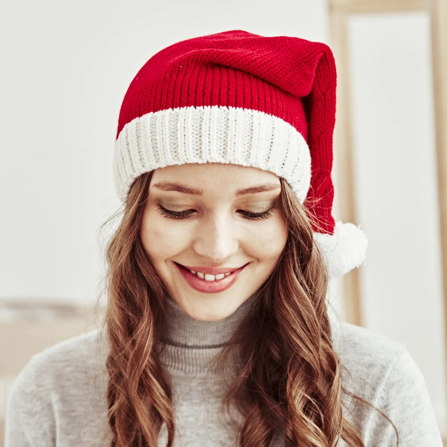 Bonnet de Père Noël à pompons pour enfants et adultes, mignon, doux, fête du Nouvel An, cadeau pour enfants, décoration de Noël, Noel, 2024